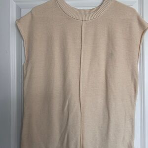 Elegant Cream Sleeveless Blouse